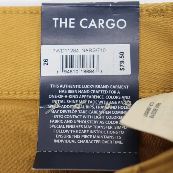 Lucky Brand Women’s The Cargo Yellow Mustard Pant NWT Size 2 / 26 - Picture 4 of 10